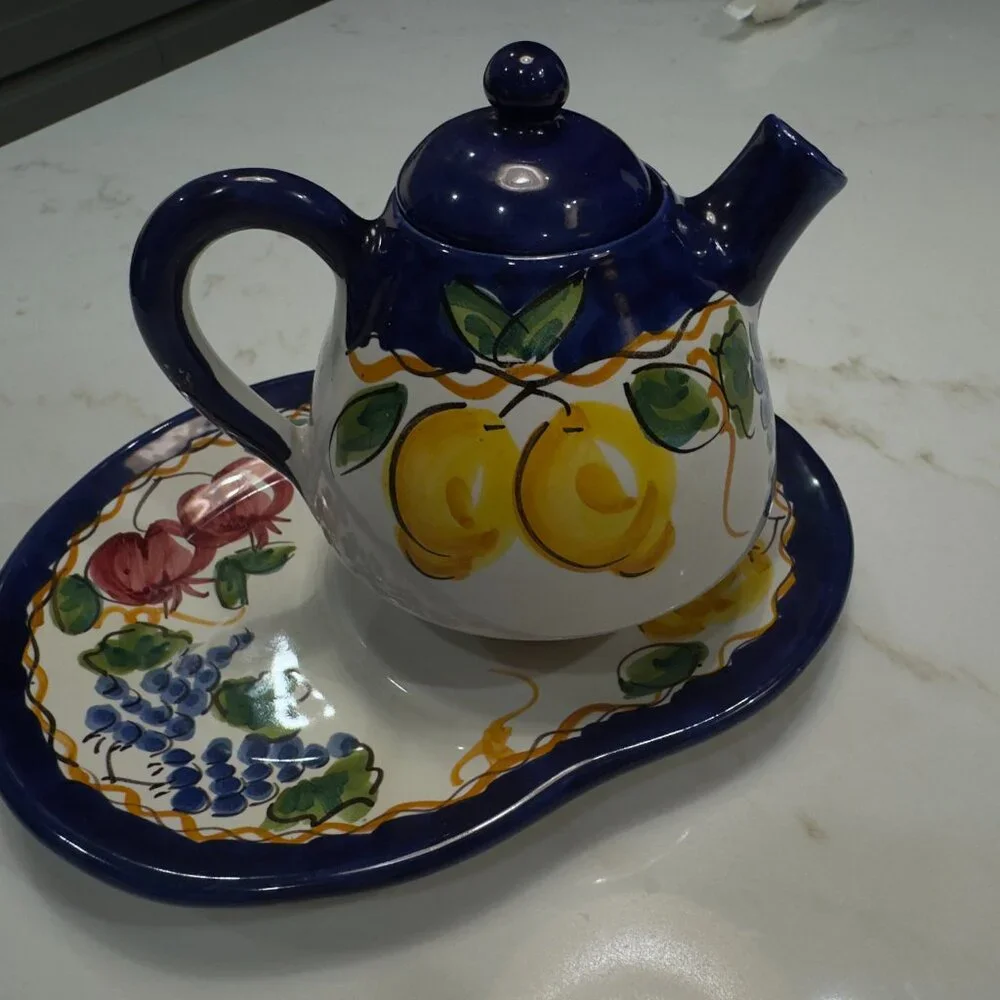 Duca Vietri Teapot & Tray Set - Picture 3 of 4